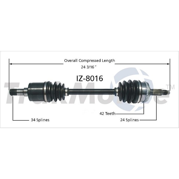 Surtrack Axle Cv Axle Shaft, IZ-8016 IZ-8016 - main